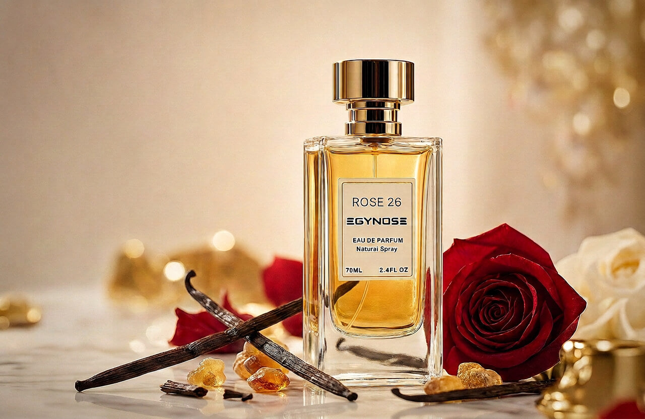 ROSE 26 perfume by EGYNOSE with Red Rose and floral notes   عطر ورد راقٍ في مصر