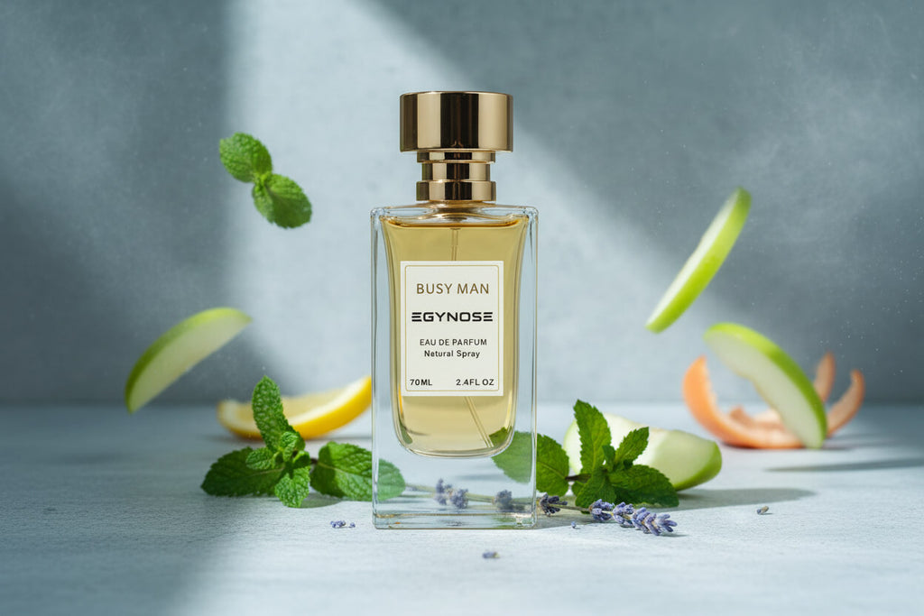 Busy Man fresh citrus perfume by EGYNOSE with mint and lavender notes عطر رجالي منعش