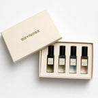 EGYNOSE Discovery Set luxury fragrance sample kit with four 5ml perfumes including NICHY, VANIDOSE, FLOROSA, and JASMINE.