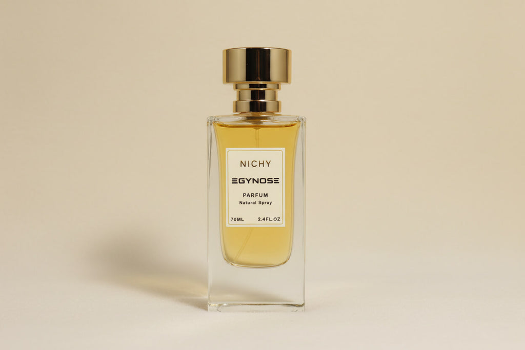Nichy oud perfume bottle by EGYNOSE with patchouli, leather and incense notes 70ml