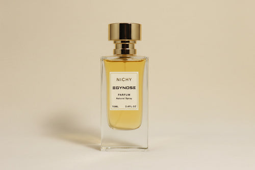 Nichy oud perfume bottle by EGYNOSE with patchouli, leather and incense notes 70ml